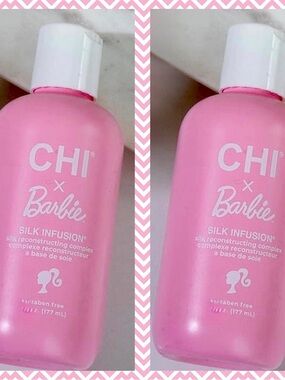 Set of 2 ~Barbie Pink CHI Silk Infusion Heat Protectant & Leave In Conditioner